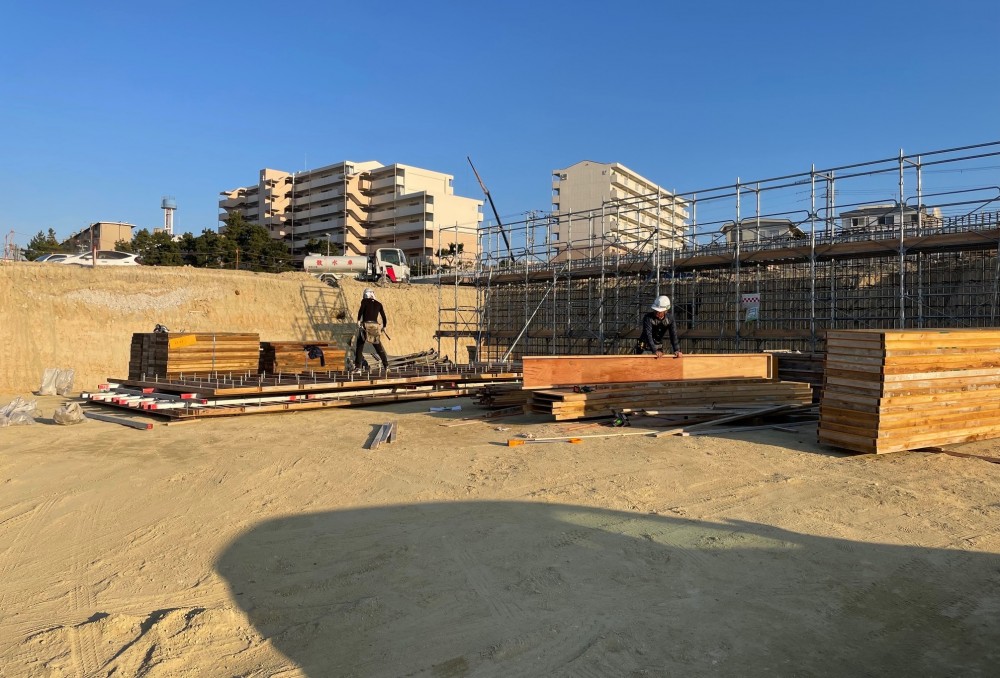 型枠施工現場写真_明石市内造成工事現場⑥