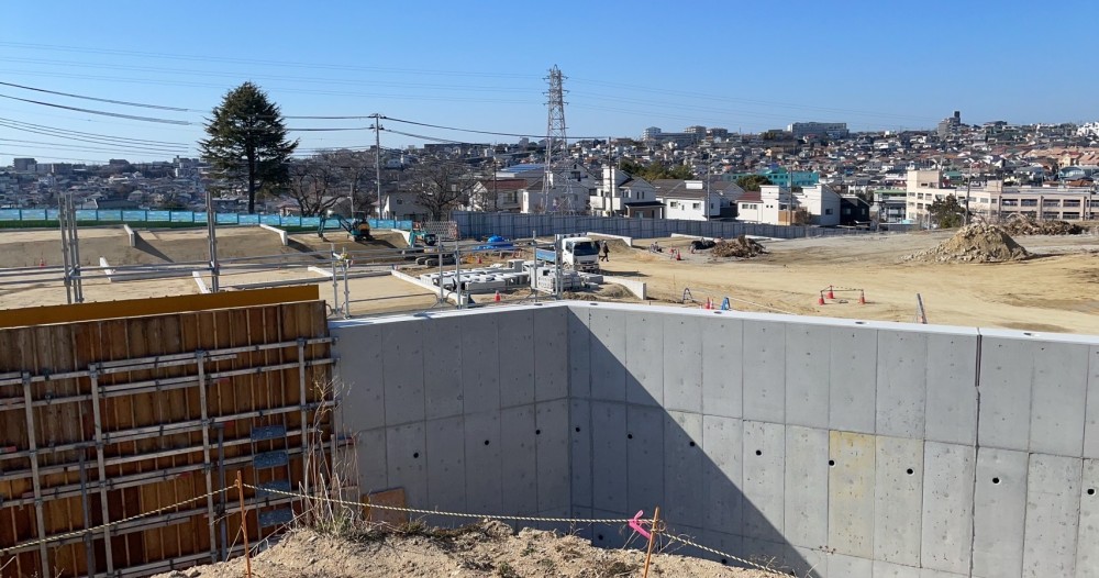 型枠施工現場写真_明石市内造成工事現場⑦