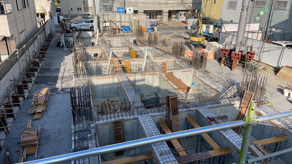 型枠施工現場写真_姫路市内マンション建設現場