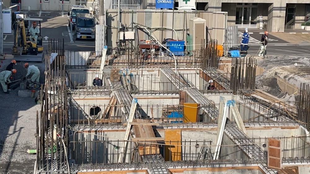 型枠施工現場写真_姫路市内マンション建設現場